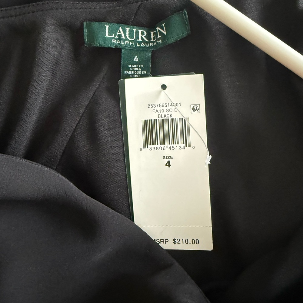 Lauren Ralph Lauren One-Shoulder Black and White Gown Size 4 NWT - Picture 6 of 6